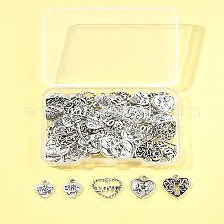 80Pcs 5 Styles Tibetan Style Zinc Alloy Charms&nbsp;TIBEP-FS0001-38