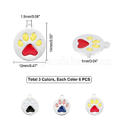18Pcs 3 Colors 304 Stainless Steel Enamel Charms&nbsp;STAS-UN0027-21