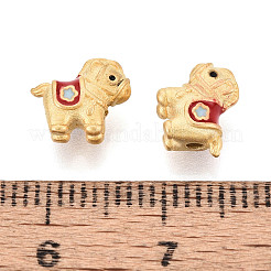 925 Sterling Silver Dark Red Enamel Beads&nbsp;STER-T008-63G