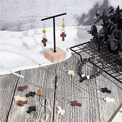 80Pcs 4 Colors Cross Wooden Pendants&nbsp;DIY-NB0007-52