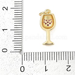 Brass Micro Pave Cubic Zirconia Pendants&nbsp;KK-G522-55G