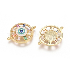 Brass Micro Pave Cubic Zirconia Links Connectors&nbsp;ZIRC-G152-36G