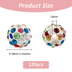 120Pcs Rhinsestone Clay Pave Beads&nbsp;CLAY-FH0001-27B