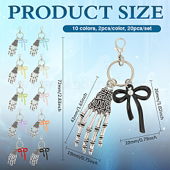 20Pcs 10 Colors Alloy & Imitation Pearl Keychains&nbsp;HJEW-MA00055