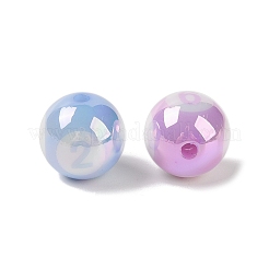 10Pcs UV Plating Colours Acrylic Beads&nbsp;OACR-S146-01C
