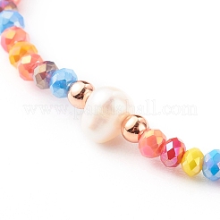 Adjustable Natural Pearl Beads Nylon Thread Braided Bead Bracelet&nbsp;BJEW-JB06455-01