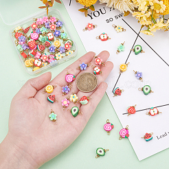 72Pcs 12 Style Handmade Polymer Clay Links Connectors&nbsp;FIND-PH0003-11