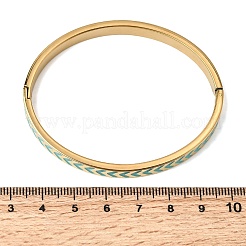 304 Stainless Steel Enamel Hinged Bangles&nbsp;BJEW-D408-35G
