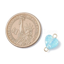 Transparent Resin Heart Links Connector Charms&nbsp;PALLOY-JF04449-01