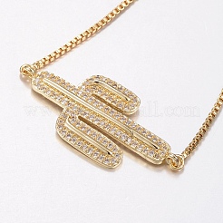 Adjustable Brass Micro Pave Cubic Zirconia Bolo Bracelets&nbsp;BJEW-G586-12G