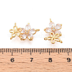 Brass Micro Pave Clear Cubic Zirconia Chandelier Components Links&nbsp;KK-N263-45G