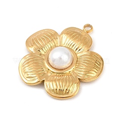 304 Stainless Steel & ABS Plastic Imitation Pearl Pendants&nbsp;STAS-Z185-04G-01