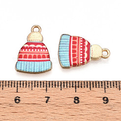 Winter Theme Printed Alloy Pendants&nbsp;PALLOY-H127-03G-03