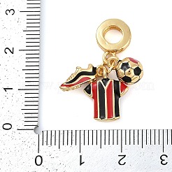 Rack Plating Brass Enamel Sports European Dangle Charms&nbsp;KK-P287-35A-G