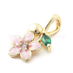 Brass Micro Pave Cubic Zirconia Pendants&nbsp;KK-Q029-03G