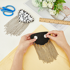 2Pcs Iron Chain Tassel Epaulettes&nbsp;FIND-HY0002-69