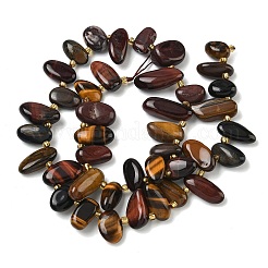 Three-Color Natural Tiger Eye Beads Strands&nbsp;G-P604-A12-01