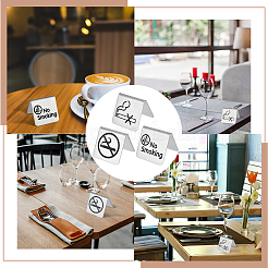 6Pcs 3 Styles Stainless Steel Hotel Resturant Table No-Smoking Tent Sign&nbsp;AJEW-CP0003-89