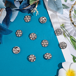 10Pcs 1-Hole Zinc Alloy Rhinestone Shank Buttons&nbsp;BUTT-GF0004-17