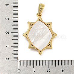 Rack Plating Brass Cubic Zirconia Pendants&nbsp;KK-M258-15G