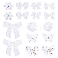 16Pcs 8 Styles Polyester Lace Embroider Thread Iron on/Sew On Patches&nbsp;PATC-TA0001-13