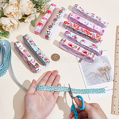 40 Yards 10 Styles Flat Flower Printed Polyester Elastic Cord&nbsp;OCOR-WR0001-48