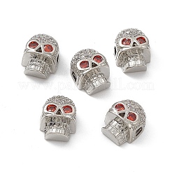 Brass Micro Pave Cubic Zirconia Beads&nbsp;KK-E068-VB481-1