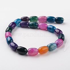 Barrel Natural Multi-Color Agate Bead Strands&nbsp;G-M350-11