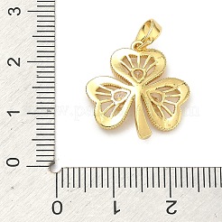 Brass Micro Pave Clear Cubic Zirconia Pendants&nbsp;KK-B171-03G-01