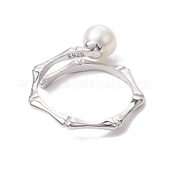 Round Natural Pearl Finger Rings&nbsp;RJEW-P113-11P
