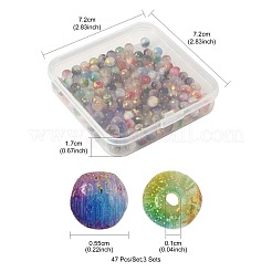 3Sets 141Pcs Cat Eye Beads&nbsp;CE-FS0001-02