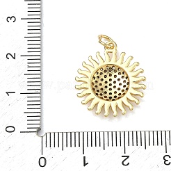 Brass Micro Pave Clear Cubic Zirconia Pendants&nbsp;KK-A293-21G