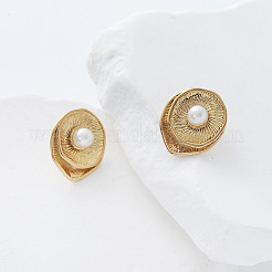 Oval 304 Stainless Steel Stud Earrings&nbsp;LS-KJ0760