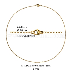 Ion Plating(IP) 5Pcs 304 Stainless Steel Cable Chain Necklaces Set for Men Women&nbsp;MAK-YW0002-02P