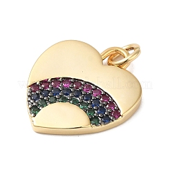 Rack Plating Brass Cubic Zirconia Pendants&nbsp;KK-B092-02G