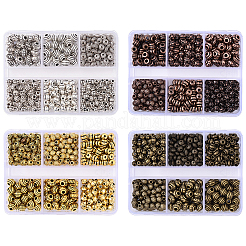 370Pcs 6 Styles Tibetan Style Alloy Spacer Beads&nbsp;TIBEB-YW0001-13