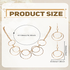 Ring Alloy Necklace & Dangle Earring Sets&nbsp;SJEW-LP0001-50
