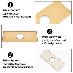 304 Stainless Steel Faucet Hole Covers&nbsp;STAS-WH0044-27G