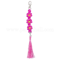 Polyester and Spandex Cord Woven Flower Keychains&nbsp;KEYC-JKC00919