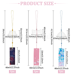 3Pcs 3 Style Japanese Glass Round Wind Chimes&nbsp;HJEW-BC0001-53
