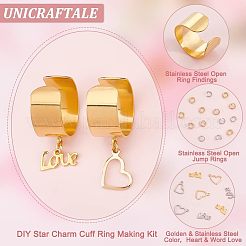 DIY Love Charm Cuff Ring Making Kit&nbsp;STAS-UN0039-60