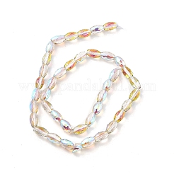 Electroplate Transparent Glass Beads Strands&nbsp;EGLA-M032-02A-HR02