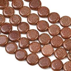 Synthetic Goldstone Coin Beads Strands&nbsp;GG-CBA199E-E01-01