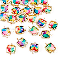 25Pcs Polymer Clay Heart & CCB Square Frame Links Connector Charms&nbsp;CLAY-TADJ0001-05