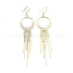 Crystal Rhinestone Ring with Tassel Dangle Earrings with 925 Sterling Silver Pins&nbsp;EJEW-C037-04LG