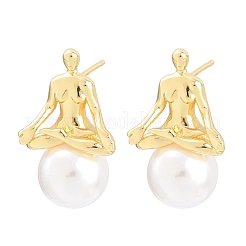 Brass Stud Earrings&nbsp;EJEW-G471-44G