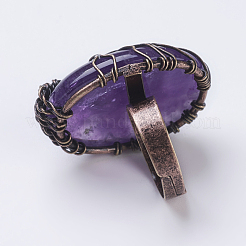 Natural & Synthetic Mixed Stone Adjustable Finger Ring&nbsp;RJEW-E436-03