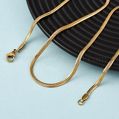 2.5MM 304 Stainless Steel Flat Snake Chain Necklaces&nbsp;NJEW-P338-05G