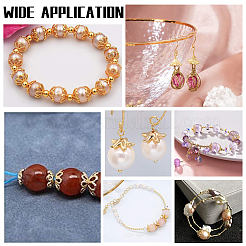 48Pcs 8 Styles Brass Bead Caps&nbsp;KK-PH0003-21G