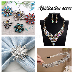 94Pcs 6 Style Pointed Back Glass Rhinestone Cabochons&nbsp;RGLA-FG0001-10